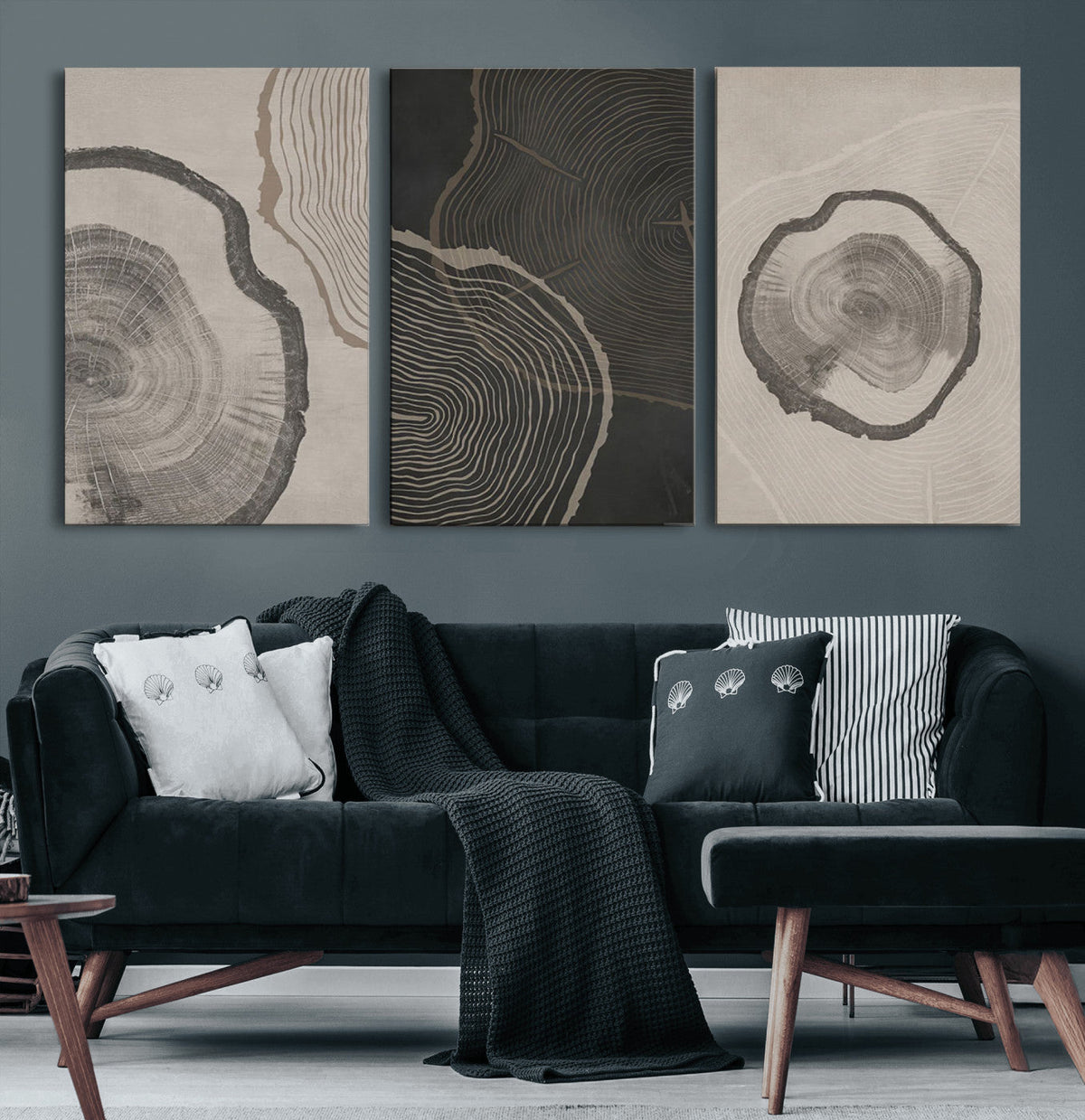 Minimalist Tree Rings Wall Art | Modern Abstract Canvas