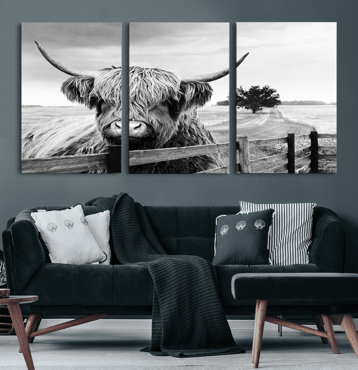 Scottish Highland Cow Wall Art | Rustic Farmhouse Décor |