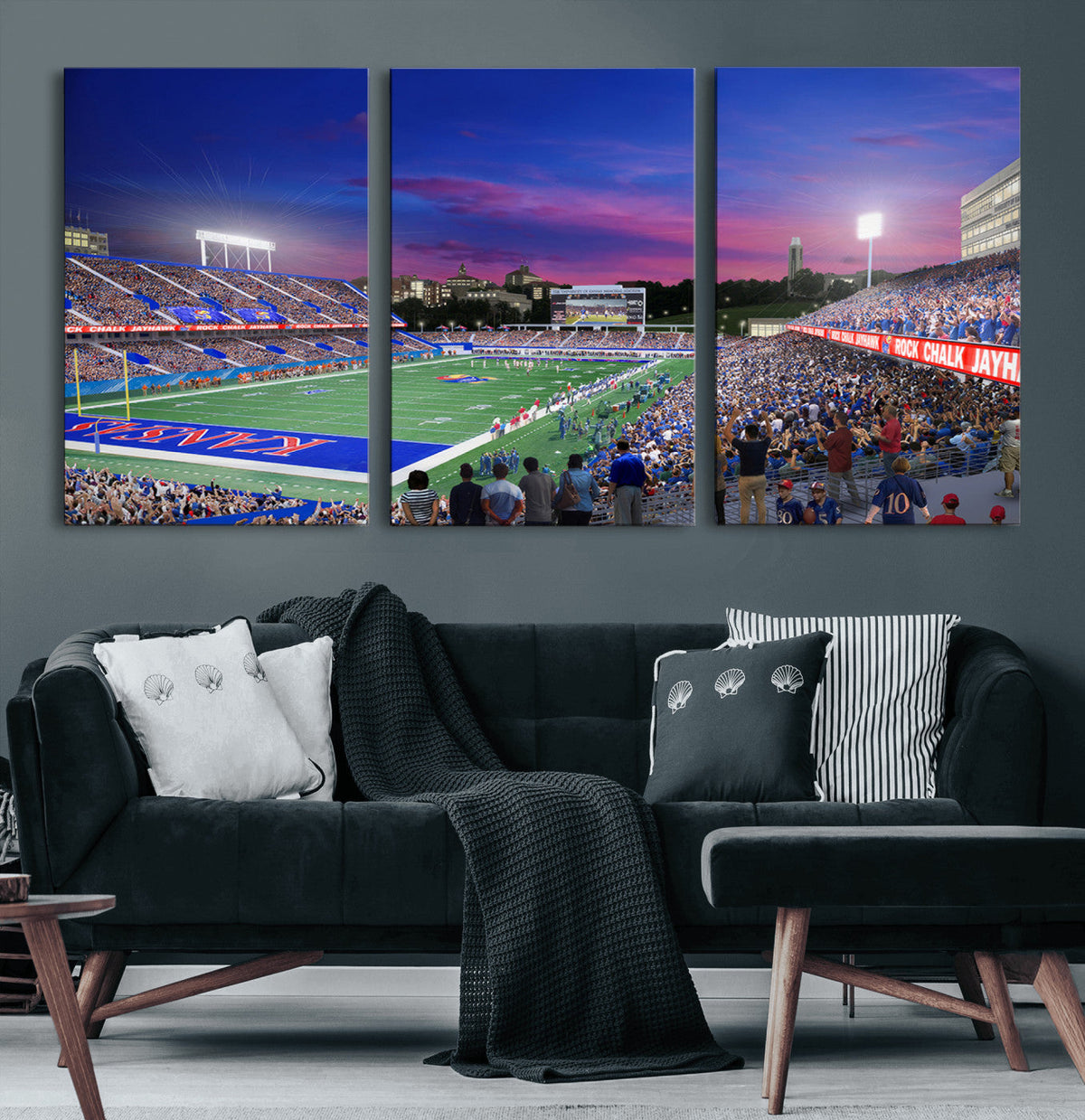 University of Kansas Jayhawks Football Team Print Canvas-