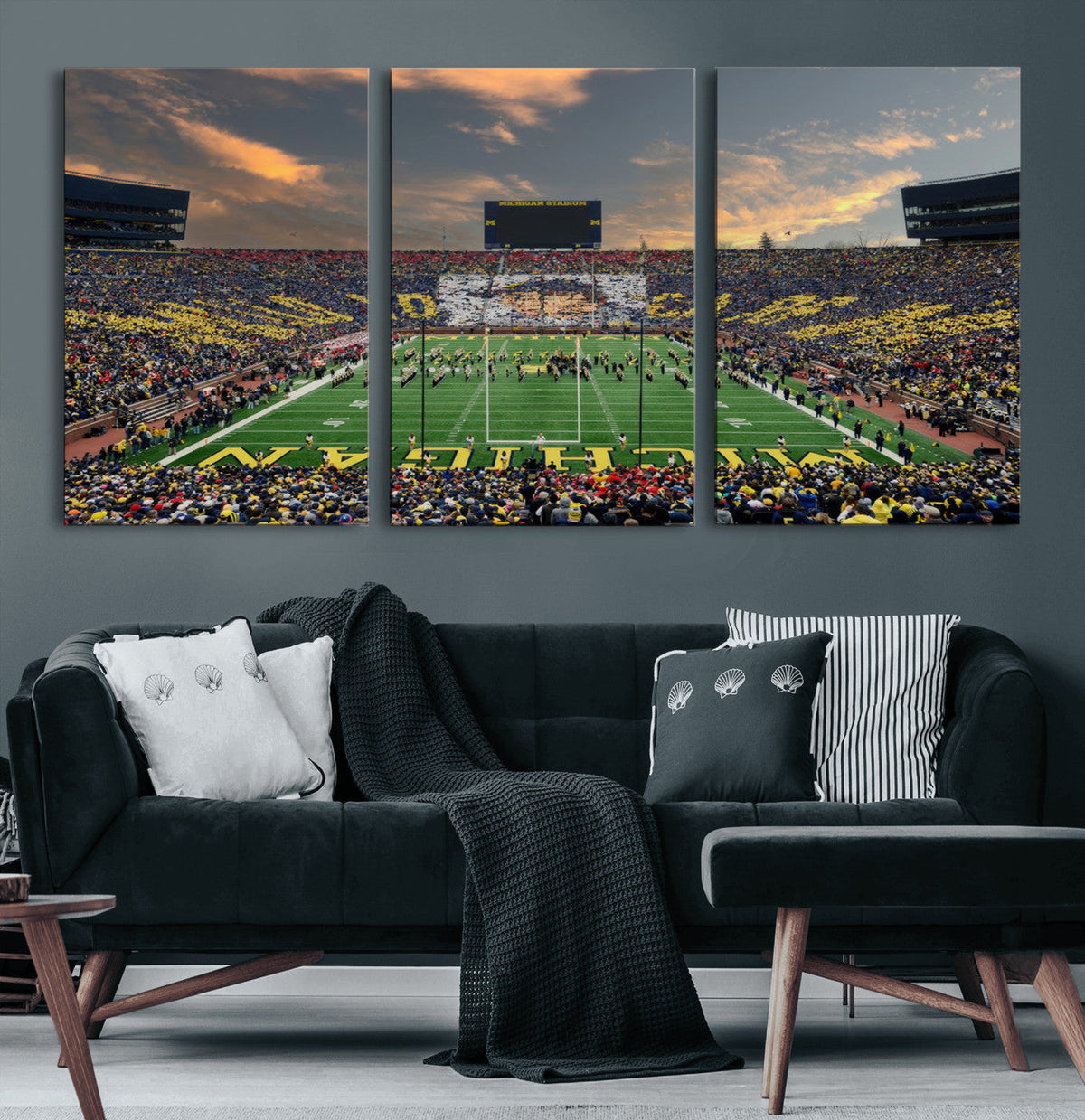 University of Michigan Wolverines Print Canvas, Football