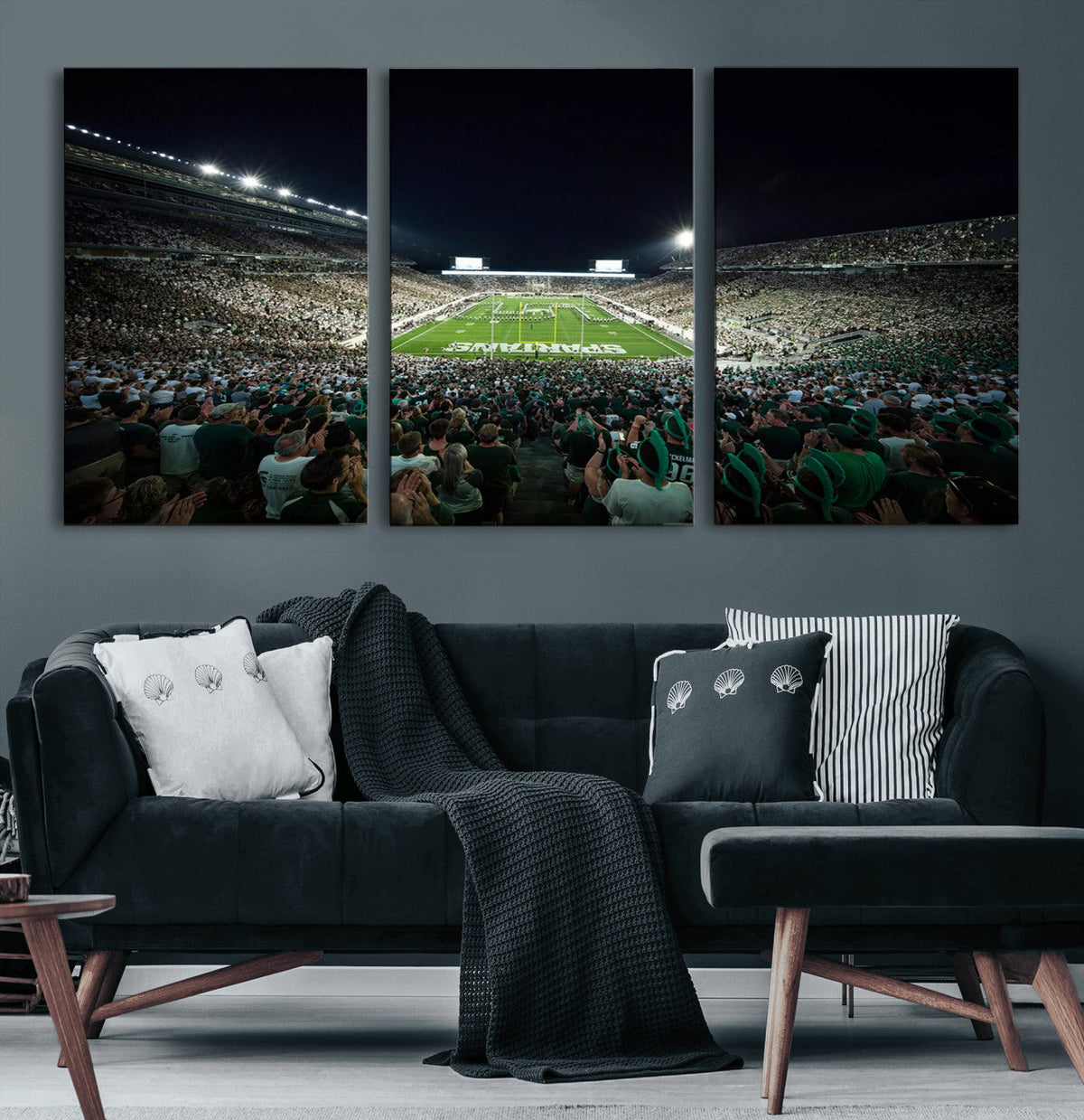 Framed Michigan State Spartans Football Team Print - East