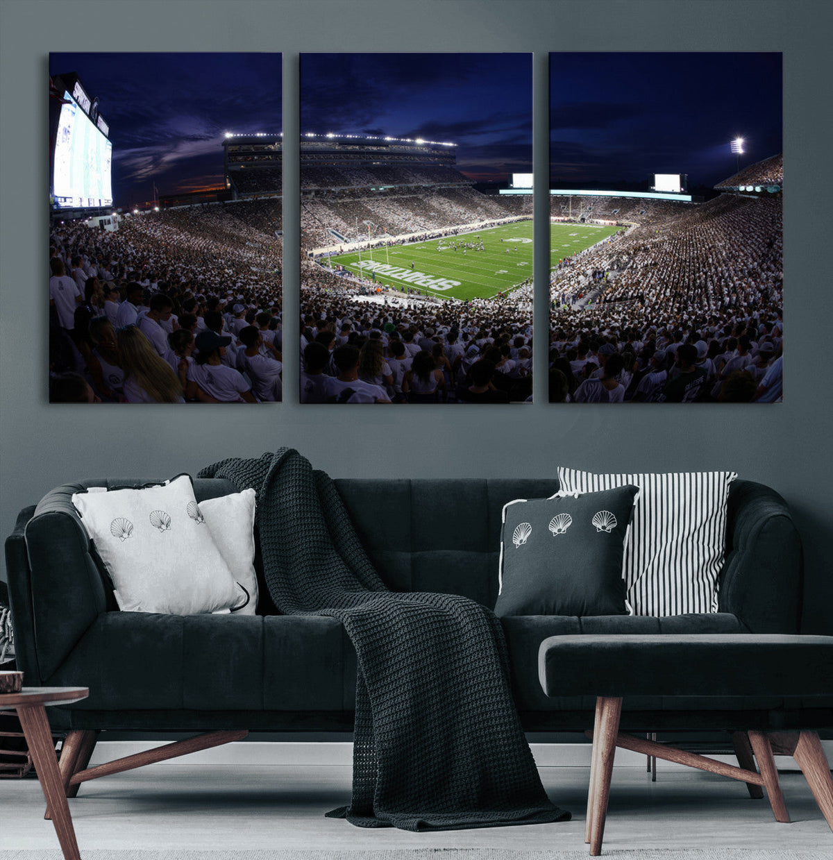 Michigan State Spartans Canvas, Framed Football Team Print -