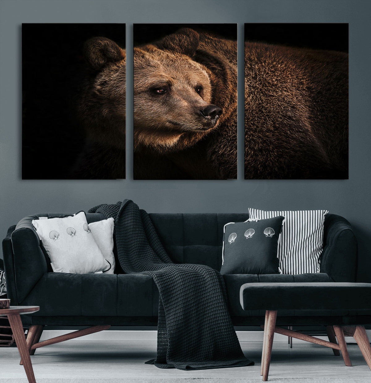 Wild Grizzly 399 Bear Canvas Wall Art Print, Bear Animal