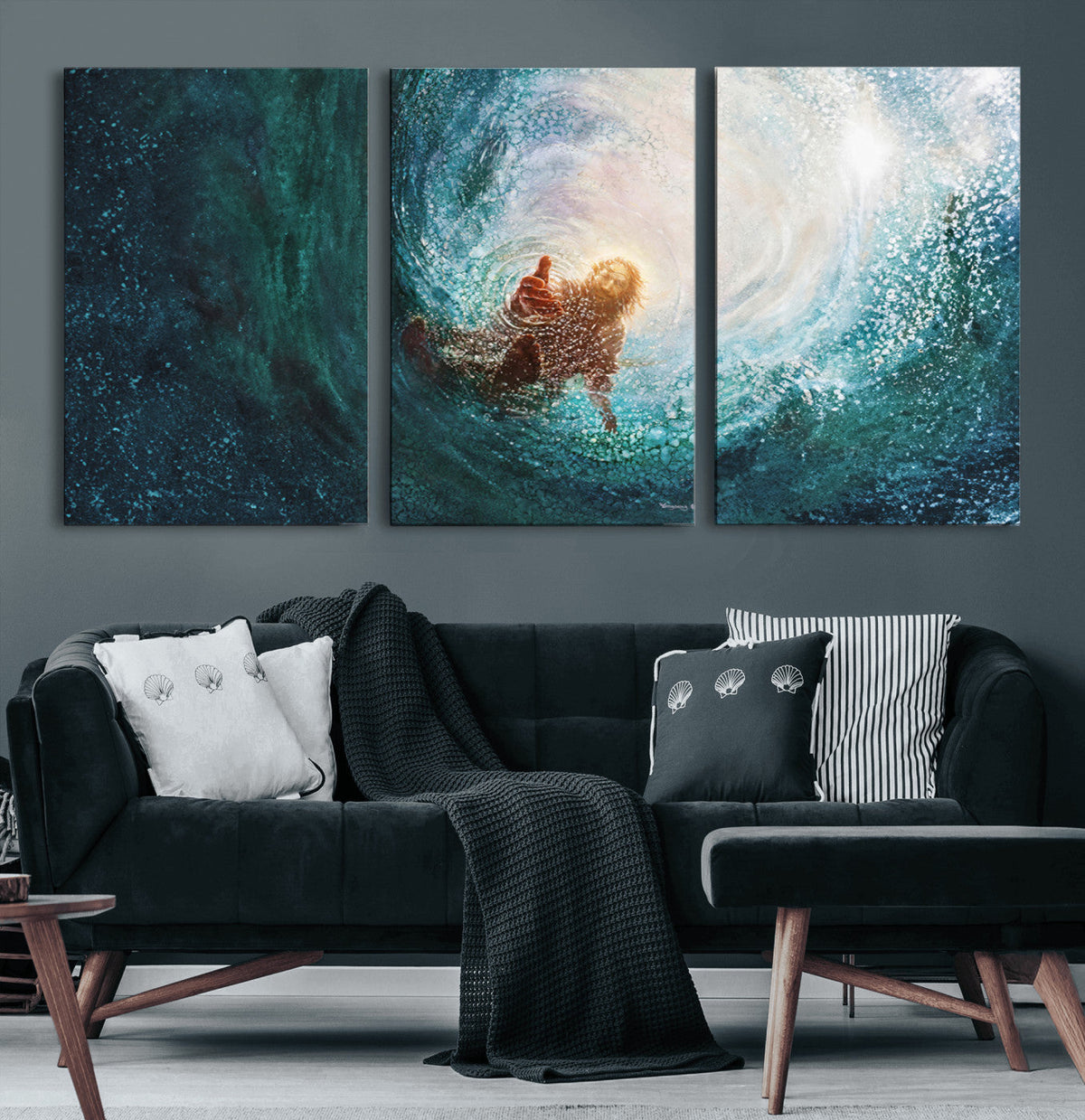 Powerful Jesus Canvas Print - Hand of Salvation,