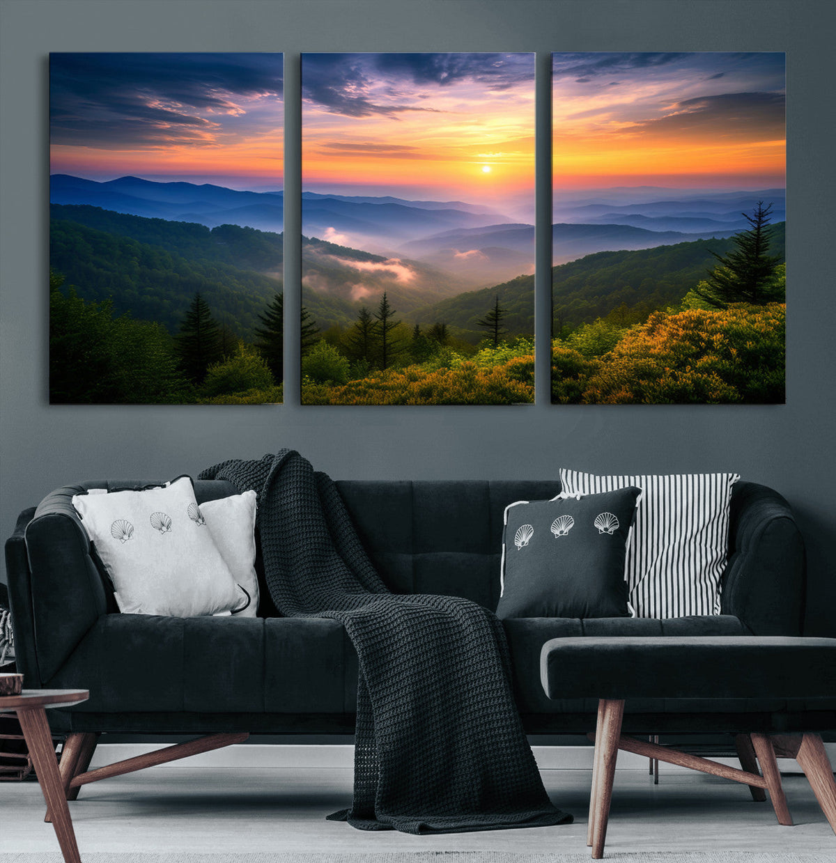 Majestic Mountain Sunrise Print | Landscape Wall Art |