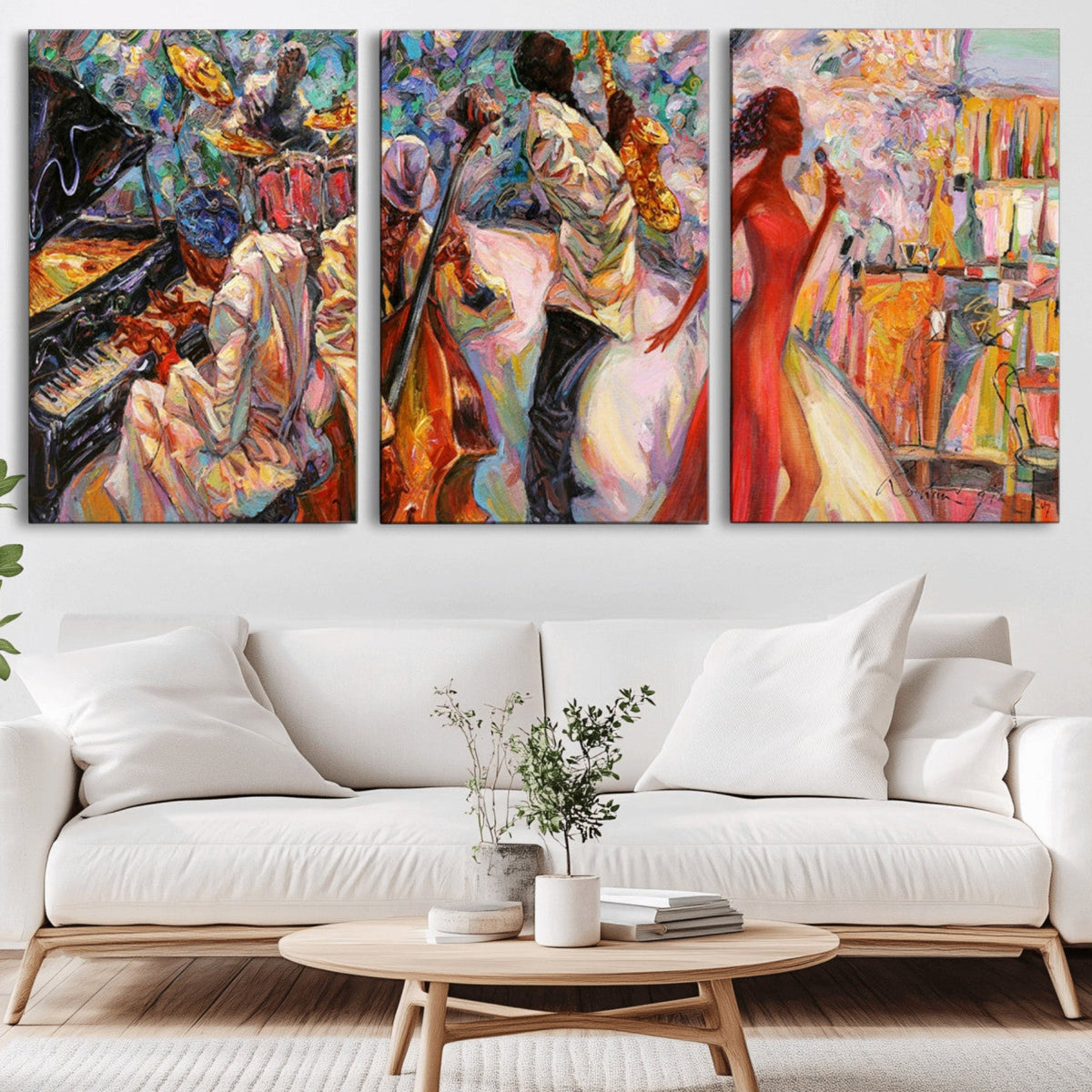 Abstract Afro American Jazz Canvas Wall Art | Music-Inspired