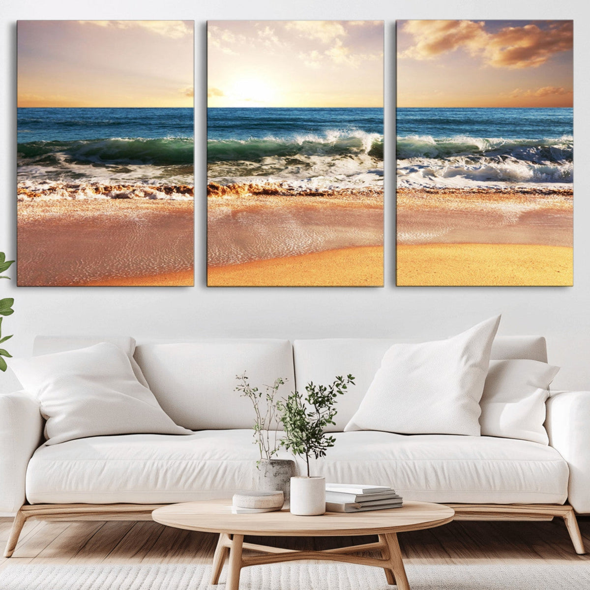 Serene Beach Path Canvas Art, Giclee Canvas Print with