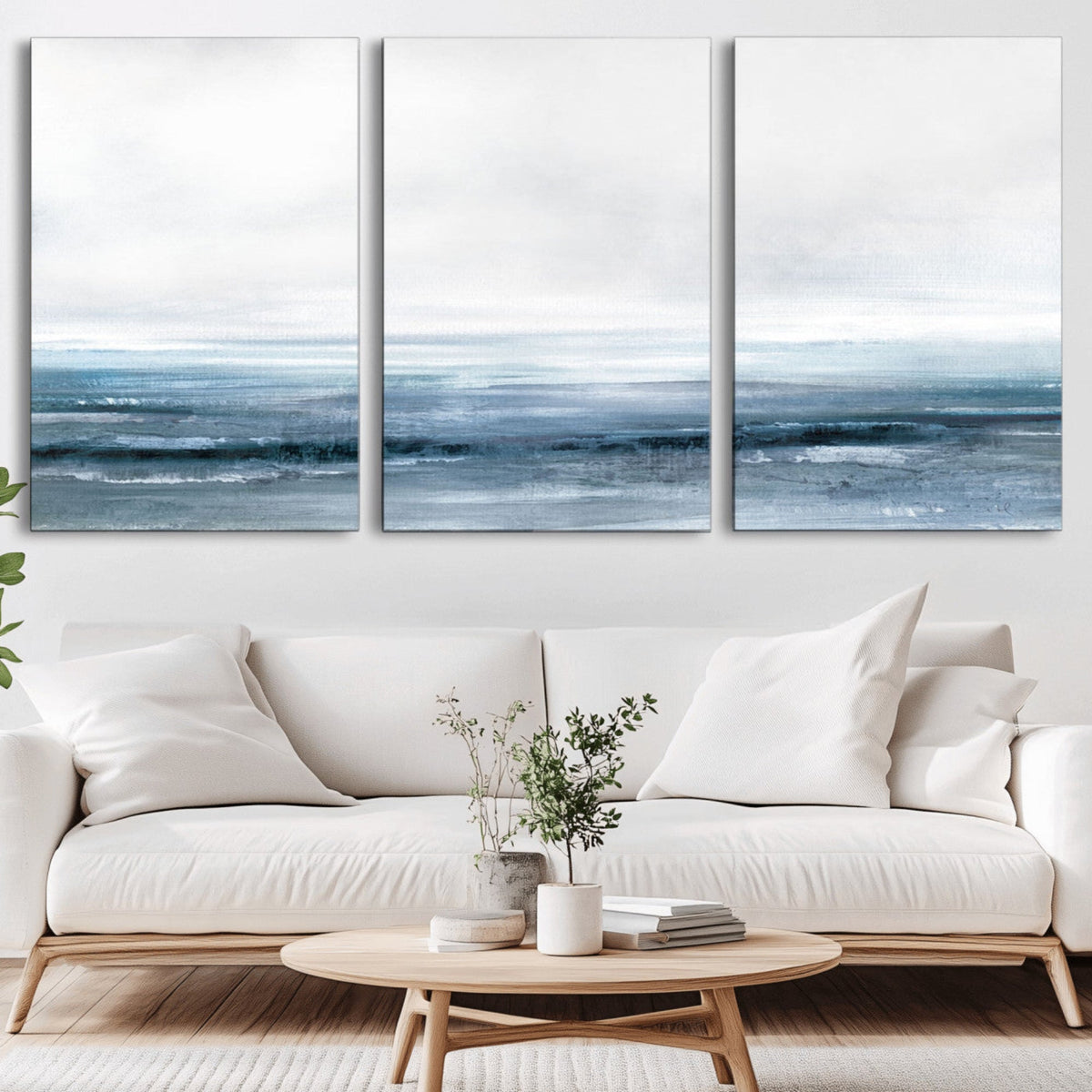 Blue Ocean Abstract Artwork Wall Art Canvas Print