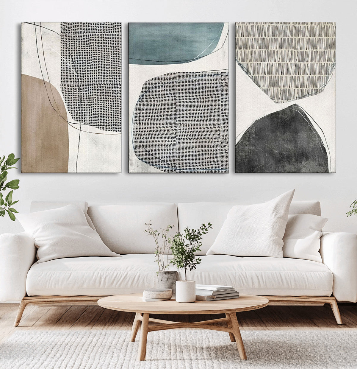 Canvas Print Wall Art Abstract Art Boho, Framed Boho Decor