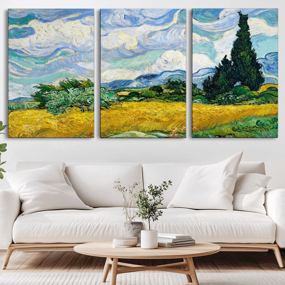 Wheatfield With Cypresses By Van Gogh Painting Wall Art
