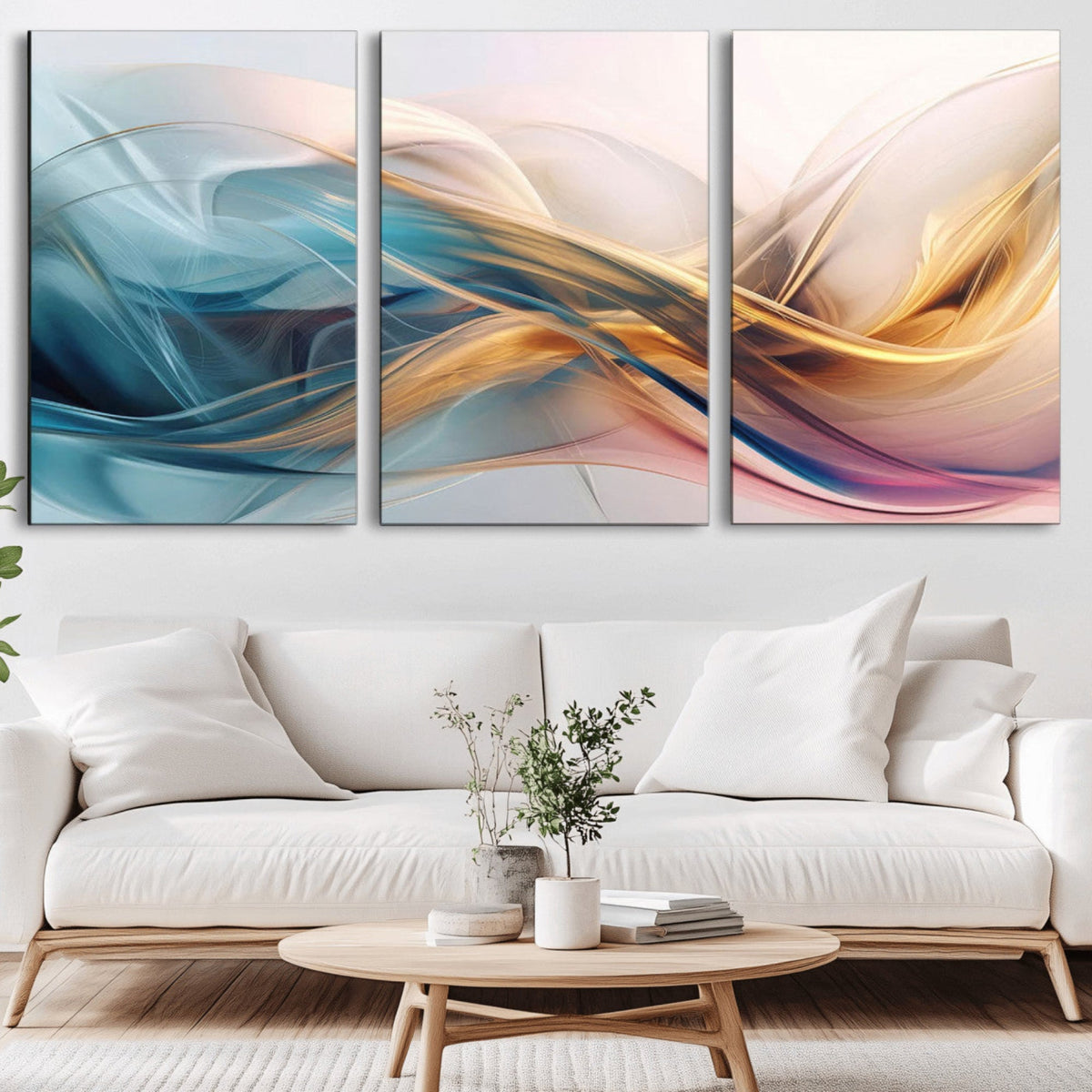 Abstract Flowing Colors Wall Art Canvas Print