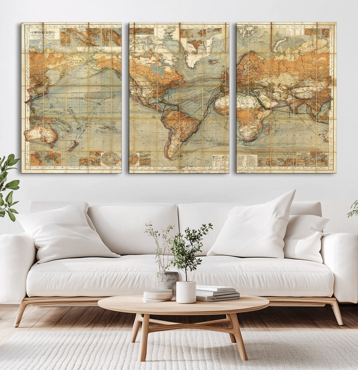 Push Pin World Map Canvas Print – Travel Tracker Wall Art