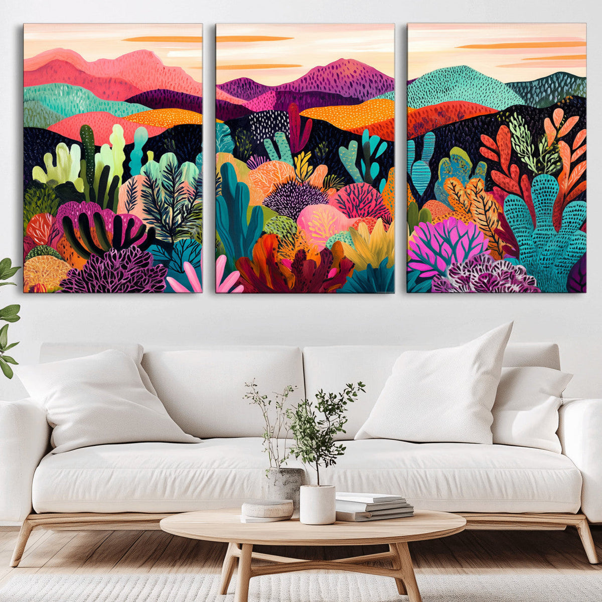 Abstract Kusama Print - Landscape Canvas Wall Art Print -