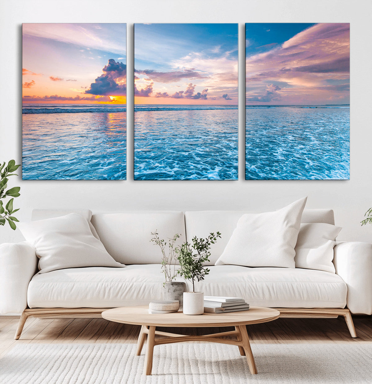 Ocean Sunset Canvas Wall Art Print – Tranquil Seascape