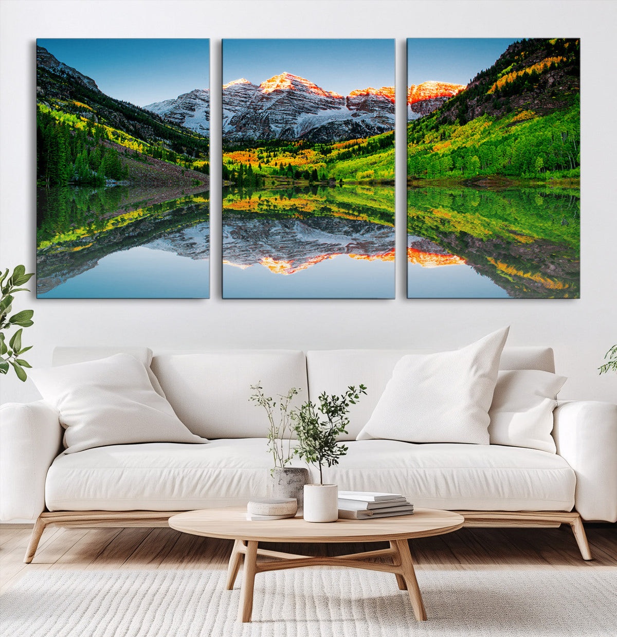 Majestic Snow-Capped Peaks Wall Art Canvas Print, Vibrant