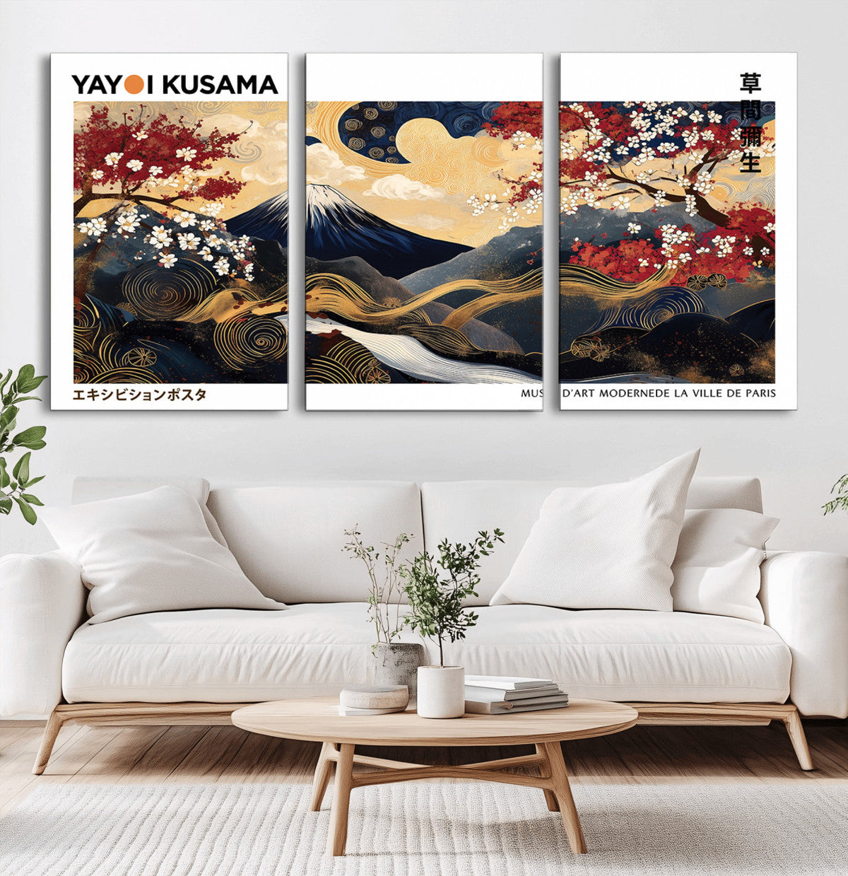 Modern Mount Fuji Wall Art Canvas Print – Framed Abstract