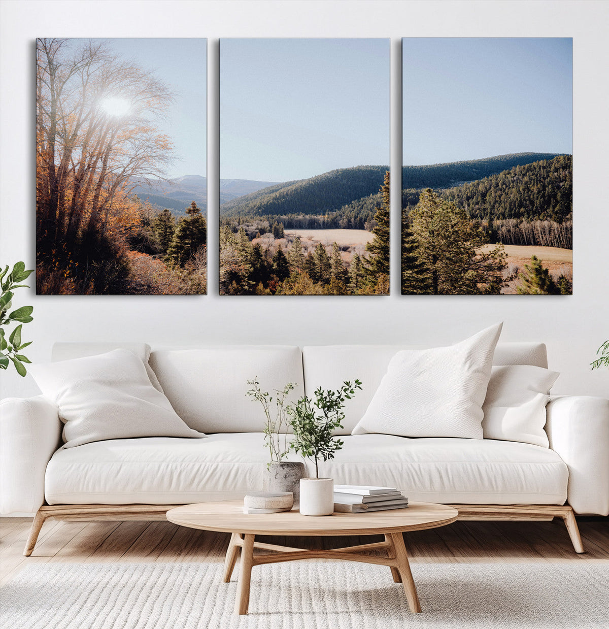 Rustic Landscape Wall Art Canvas Print – Serene Valley Scene
