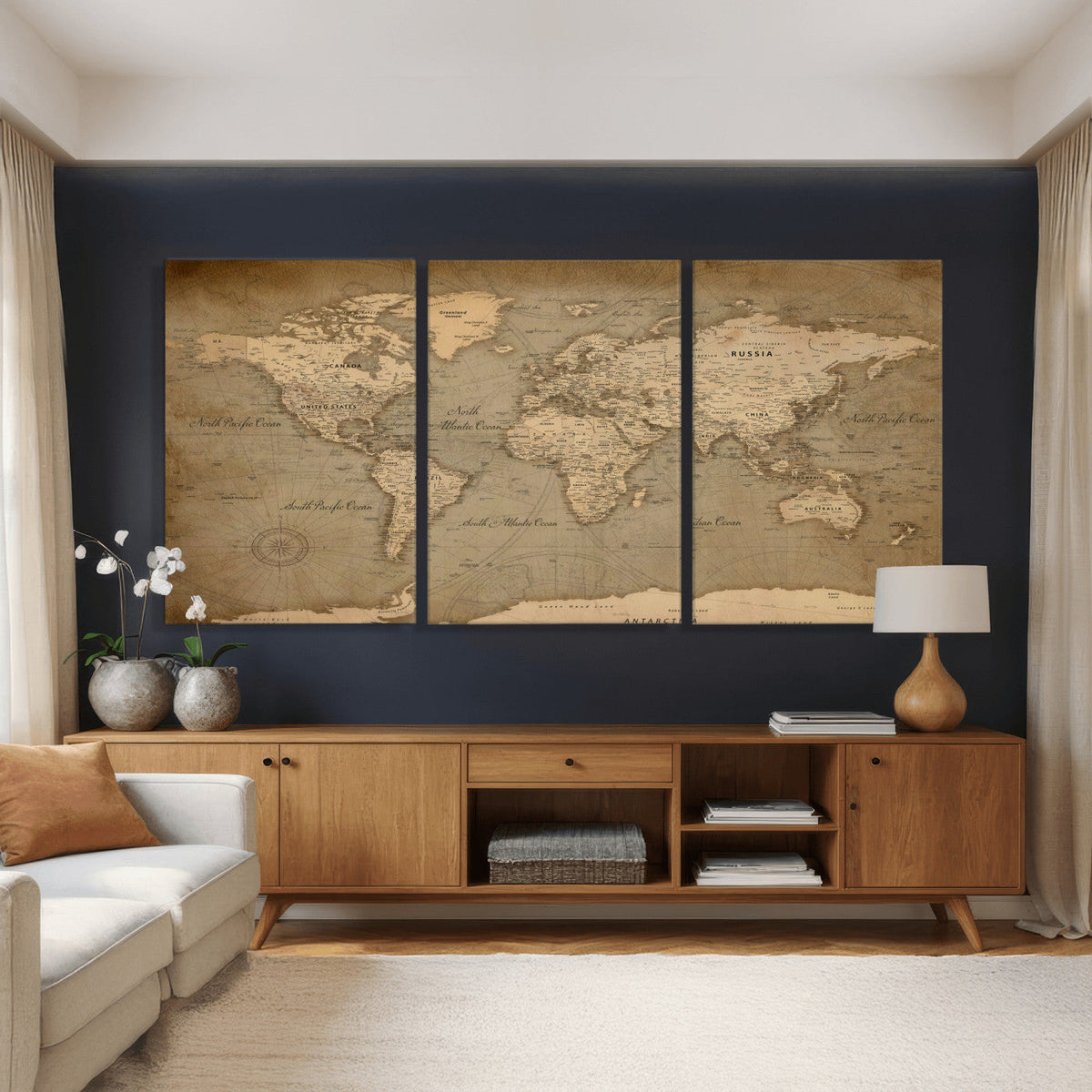 World Map Canvas Print – Framed Travel Map Wall Art for