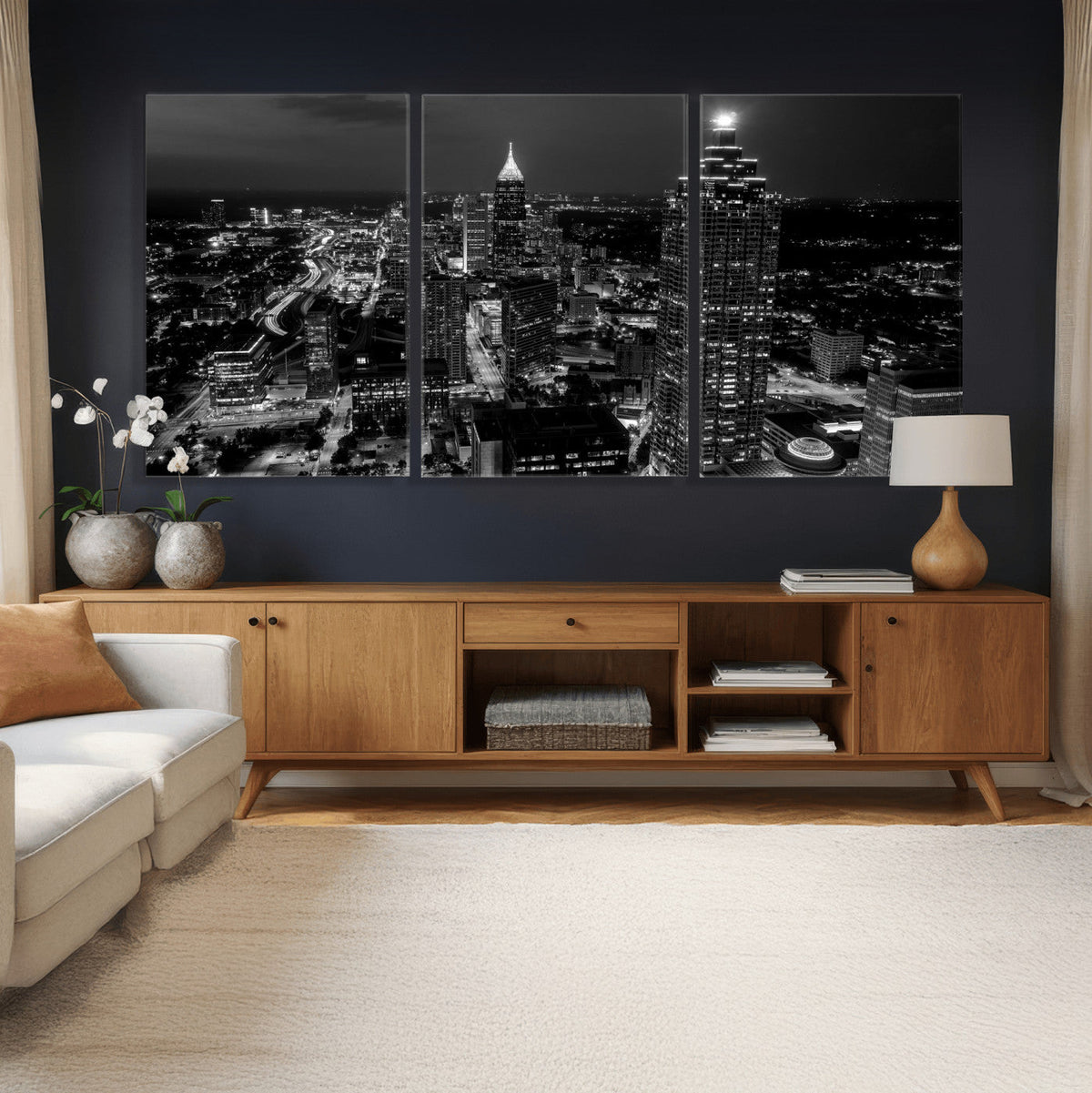 Atlanta Skyline Wall Art Canvas Print, Atlanta Downtown