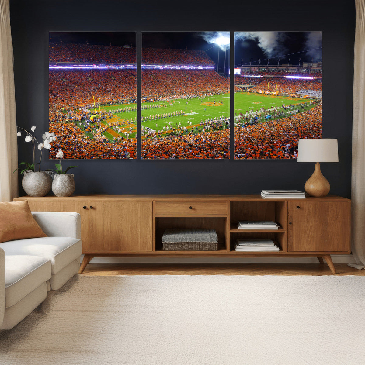Clemson Football Stadium Wall Art Canvas Print, College