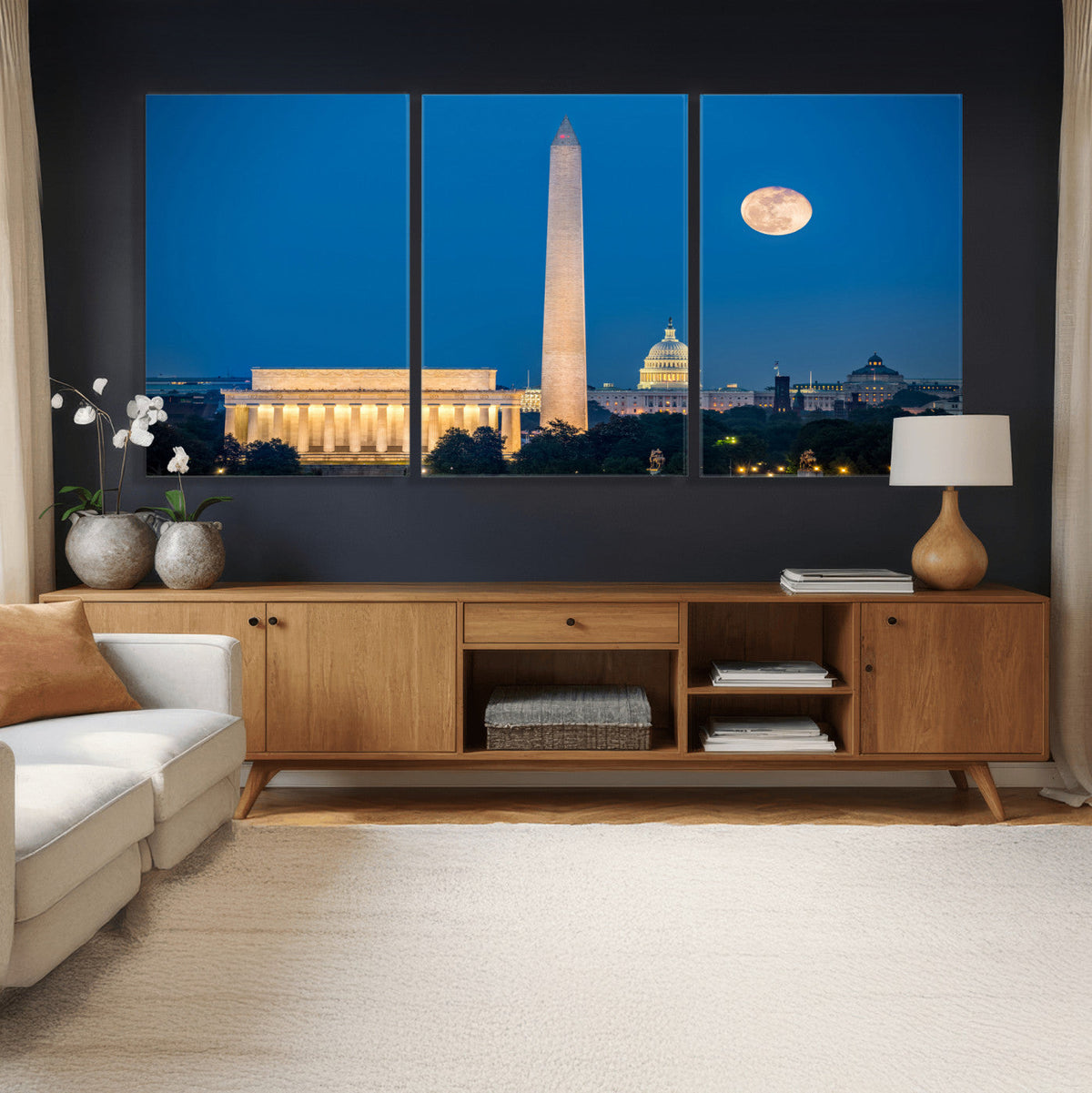 Washington DC Skyline Wall Art Canvas Print – Lincoln