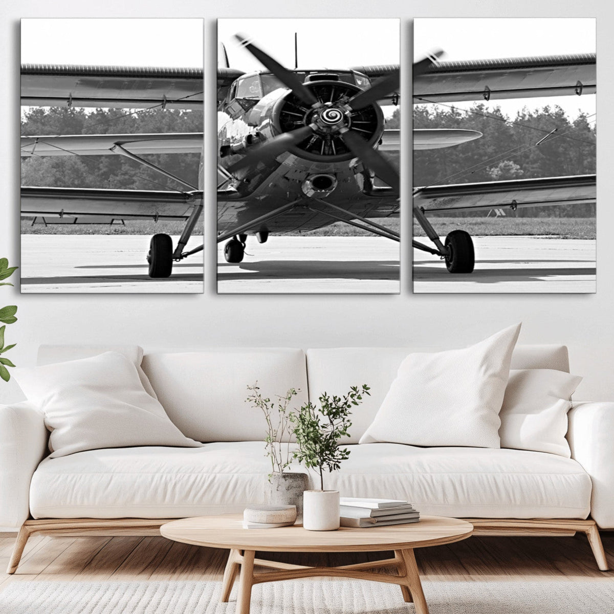 Wall Art Old War Plane Canvas Print