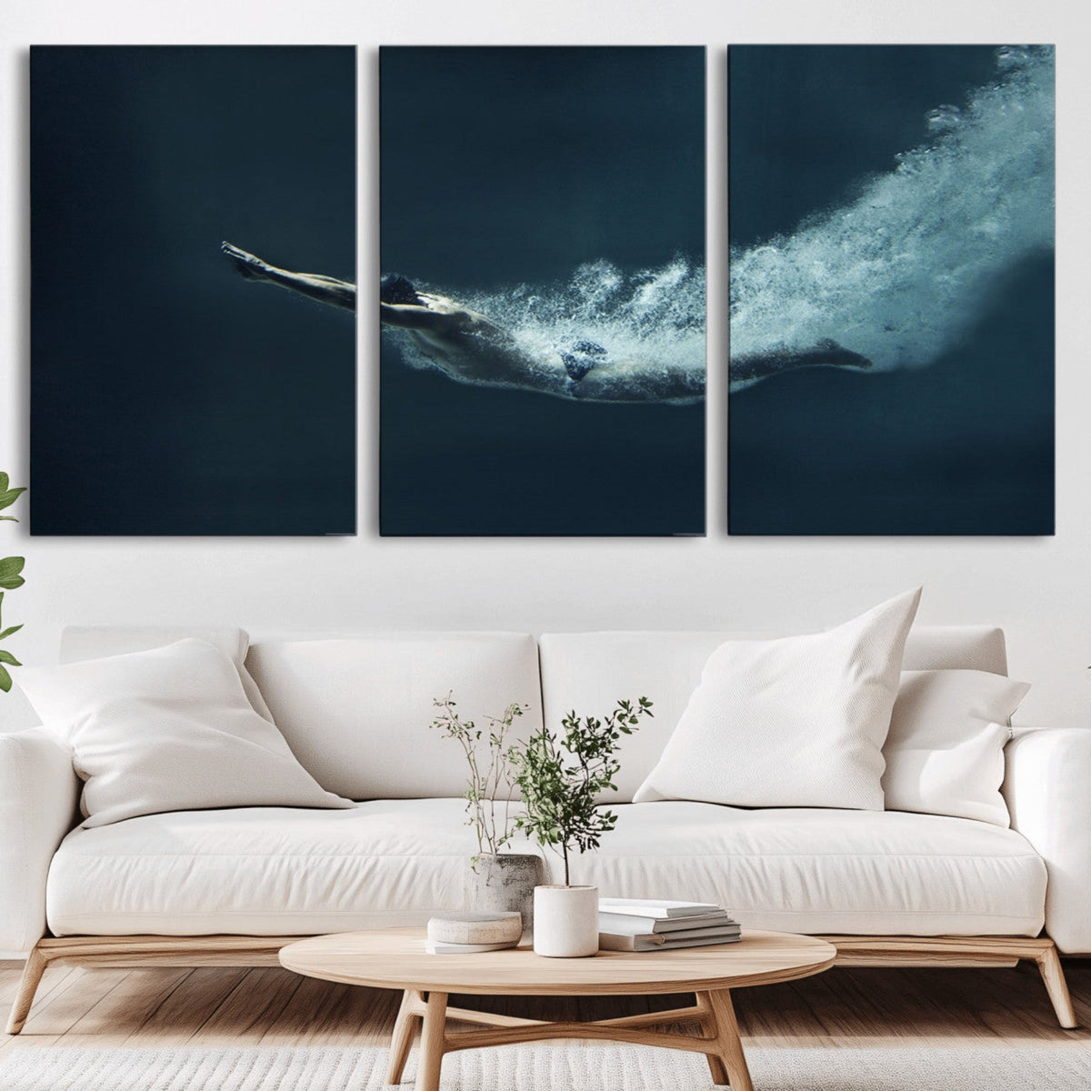 Swimmer Wall Art Canvas Print
