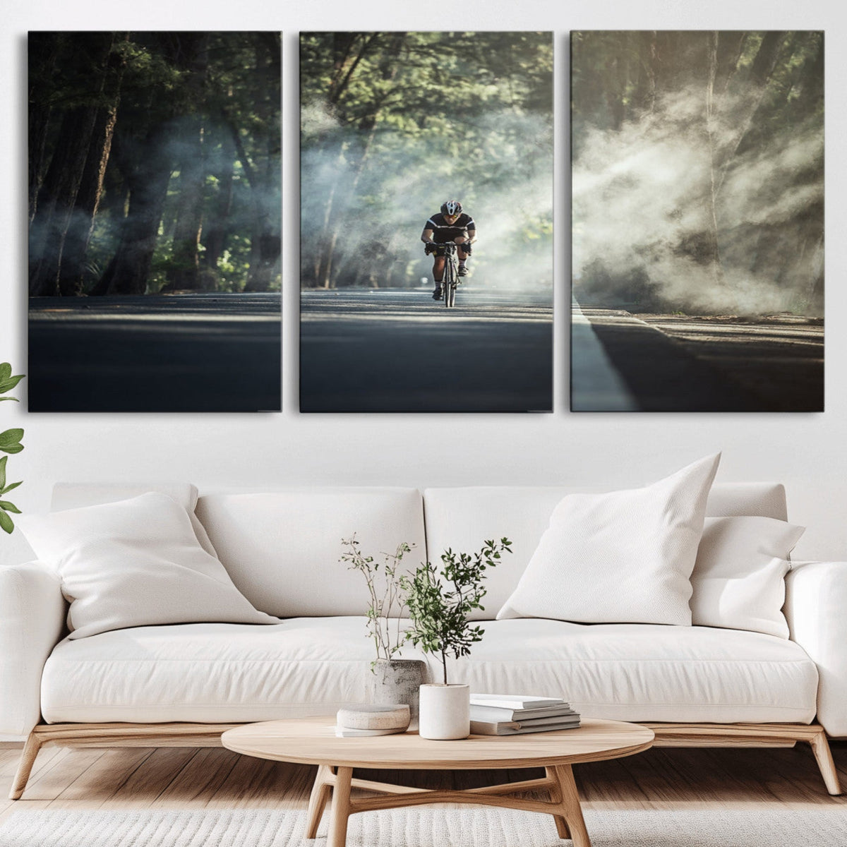 Cycling Road Bike in the Morning, Cycling Road Bike Canvas