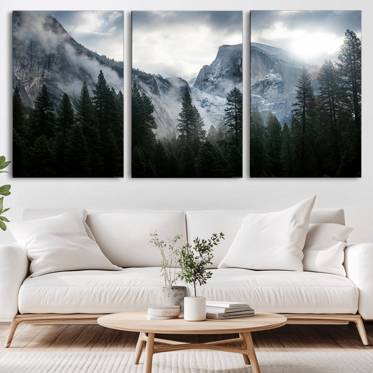 Yosemite National Park El Capitan Foggy Mountain Wall Art |