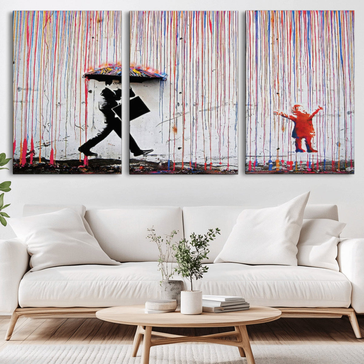 Banksy Wall Art Canvas Print, Framed Graffiti Art Picture