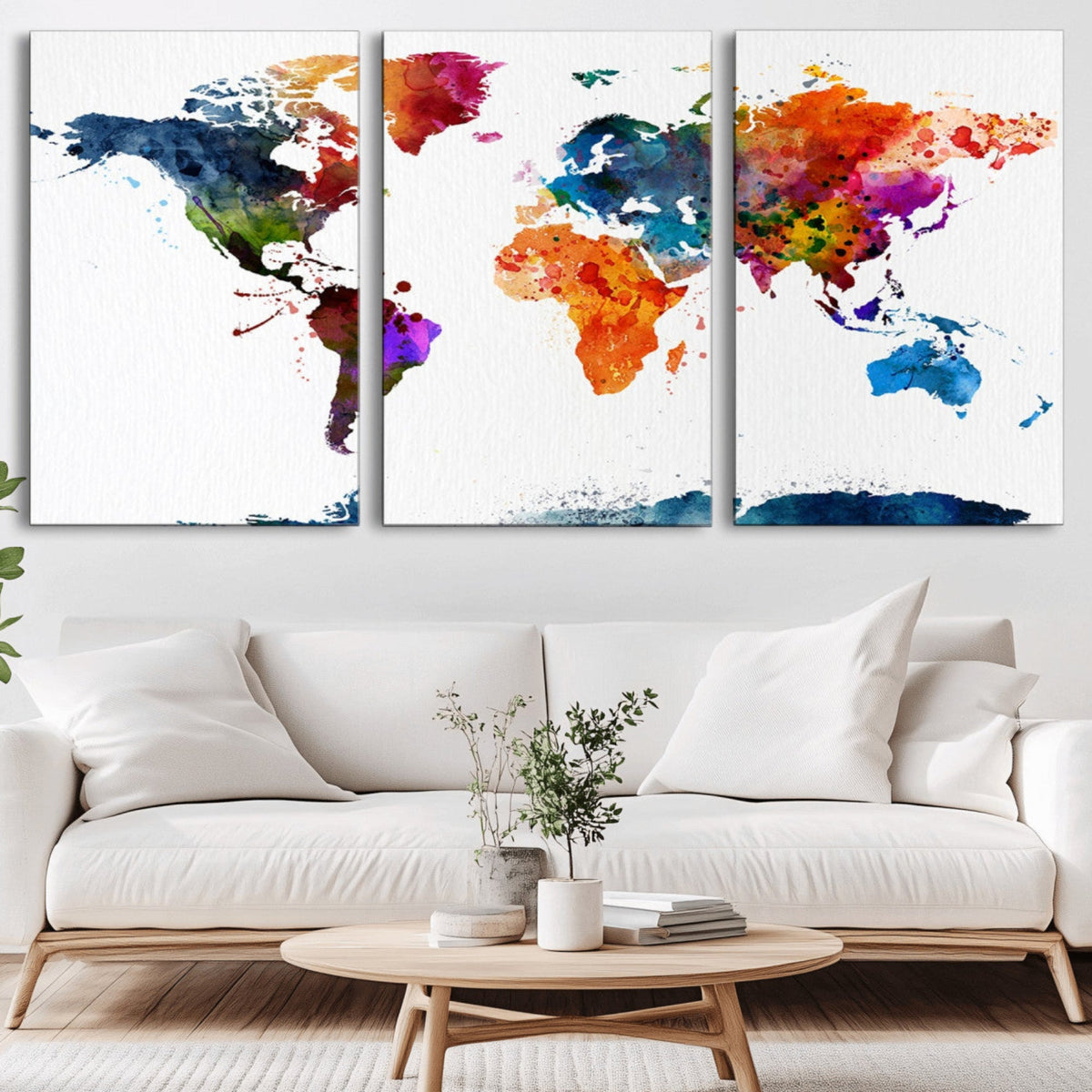 World Map Canvas Print – Detailed Map of the World Wall Art