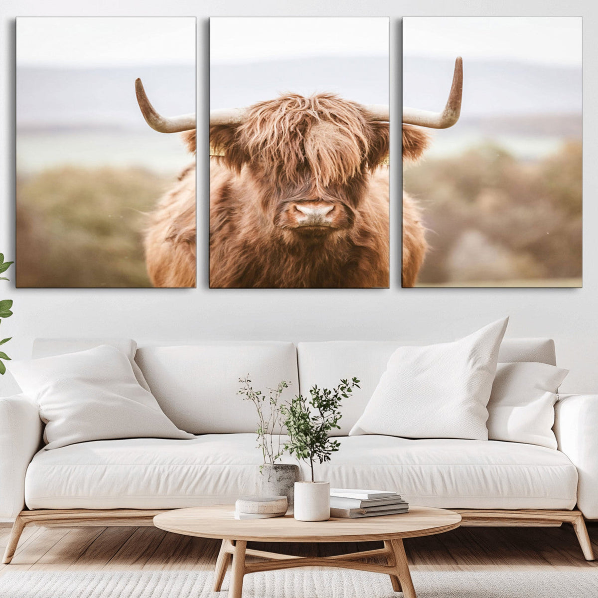 Scottish Serene Highland Cow Canvas Wall Art – Serene
