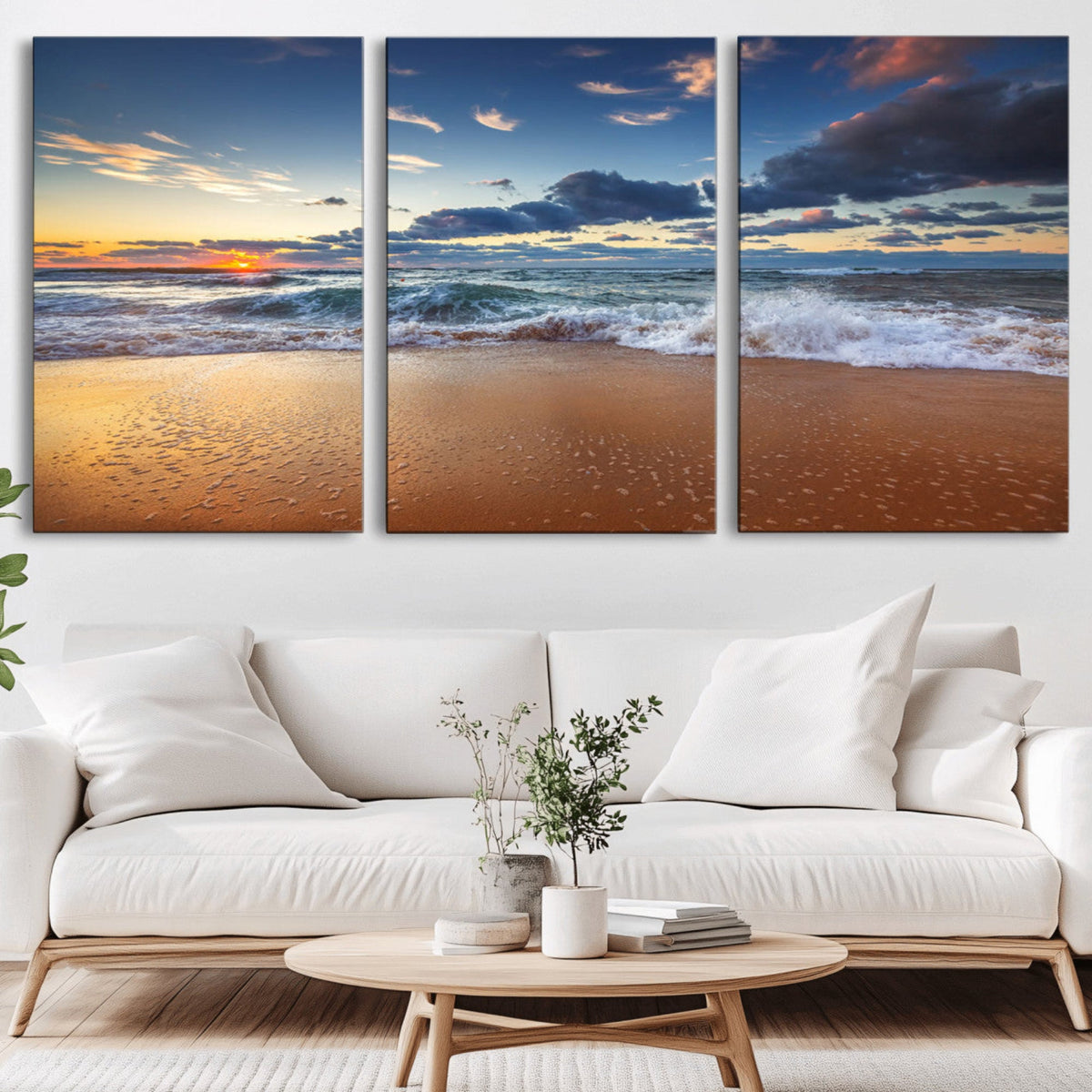Beach Canvas Wall Art - Coastal Seascape Print for Living
