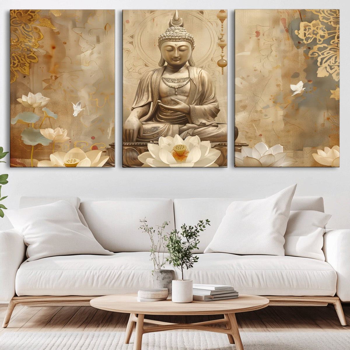 Buddha Wall Art Canvas Print, Buddha Meditation Room Decor,