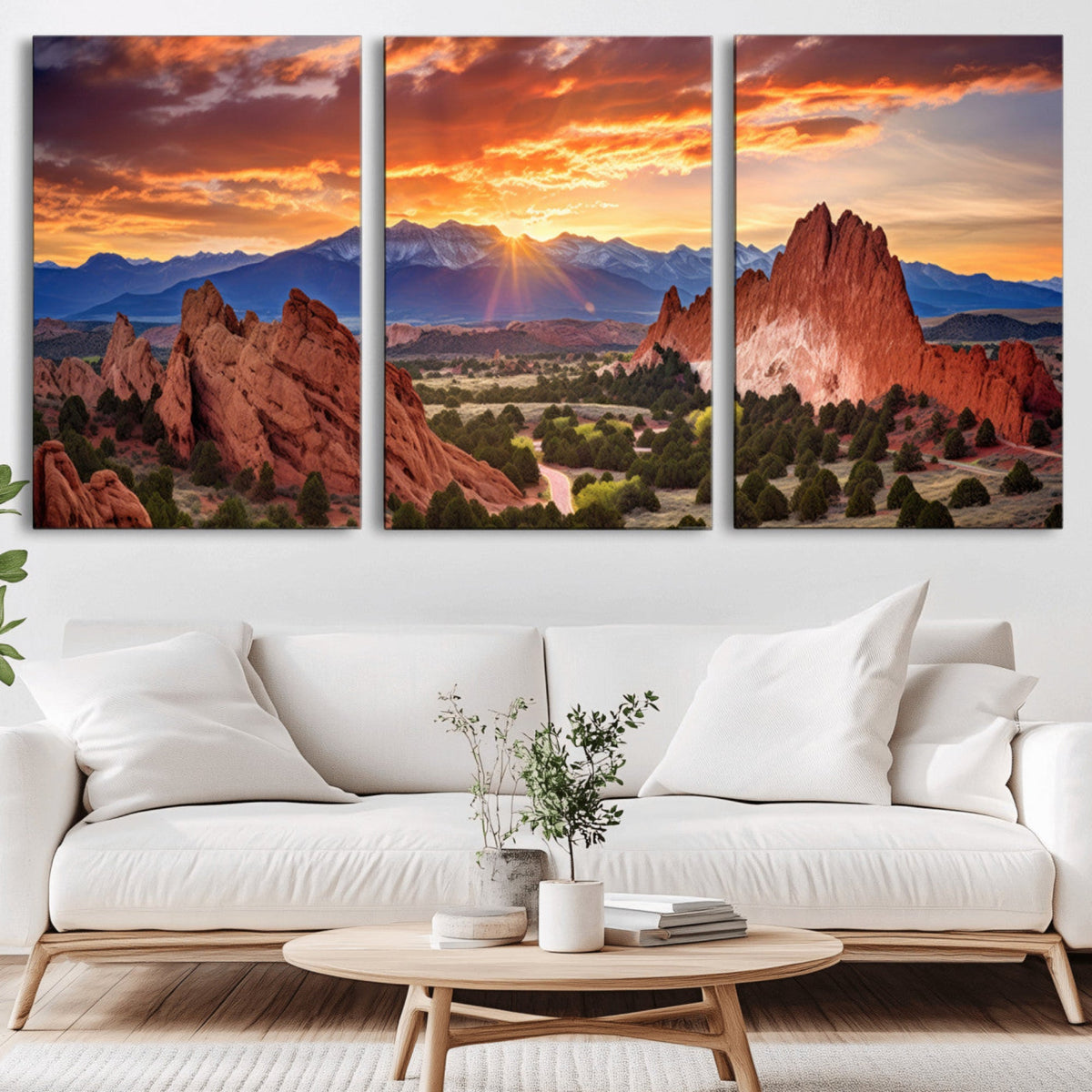 Rocky Mountains Sunset Wall Art Canvas Print – Ready to