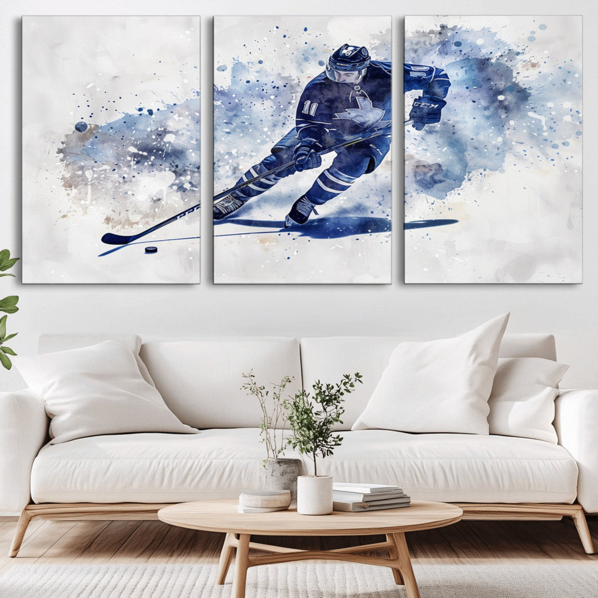 Hockey Player Wall Art Canvas Print - Sports-Inspired