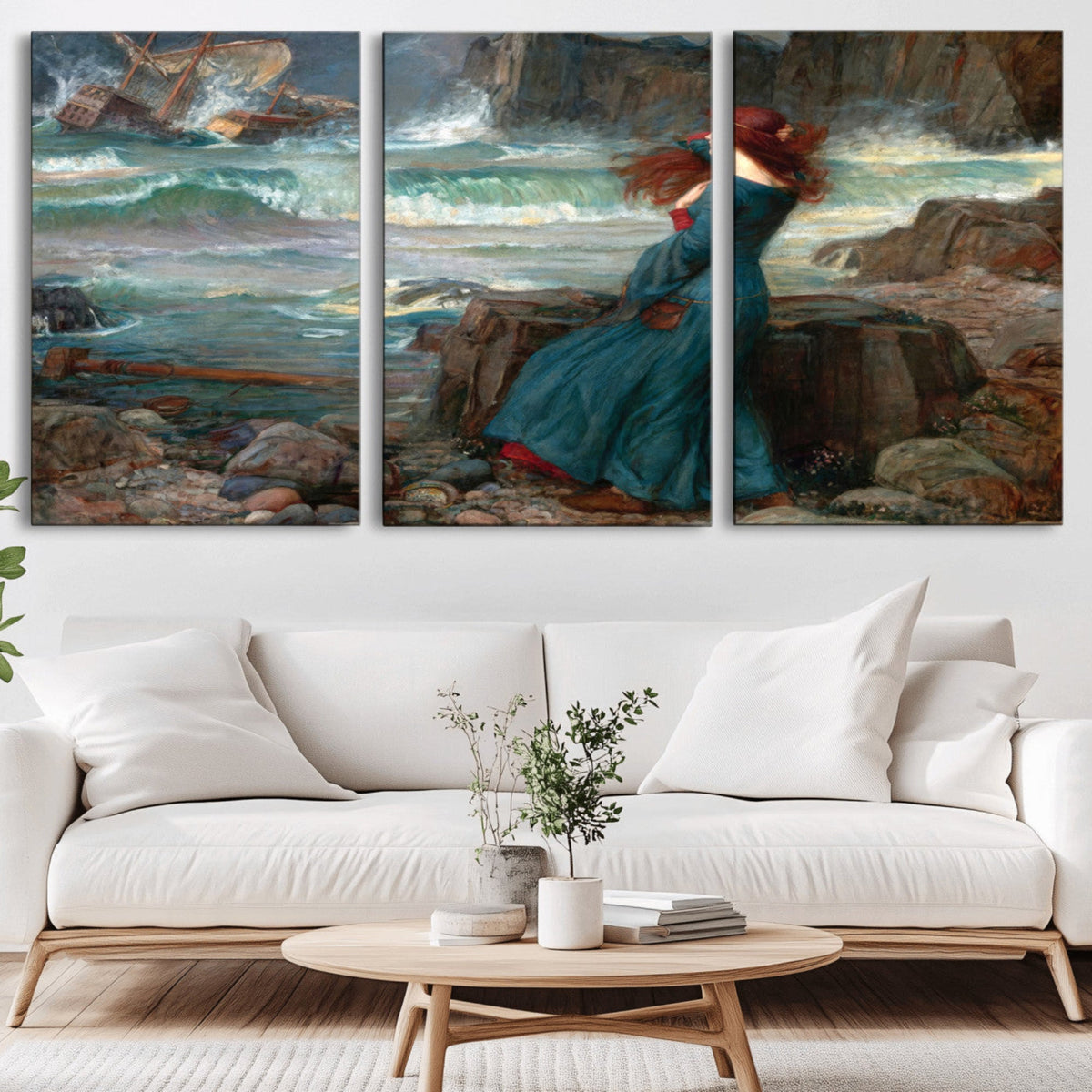 Miranda by the Shore Wall Art Canvas Print – Tempest Scene
