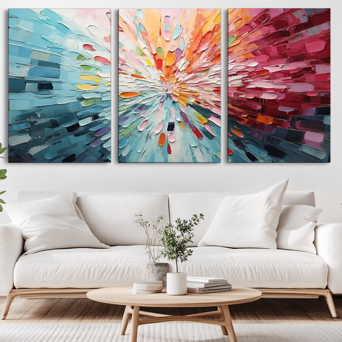 Radiant Bloom Abstract Floral Wall Art Canvas Print -