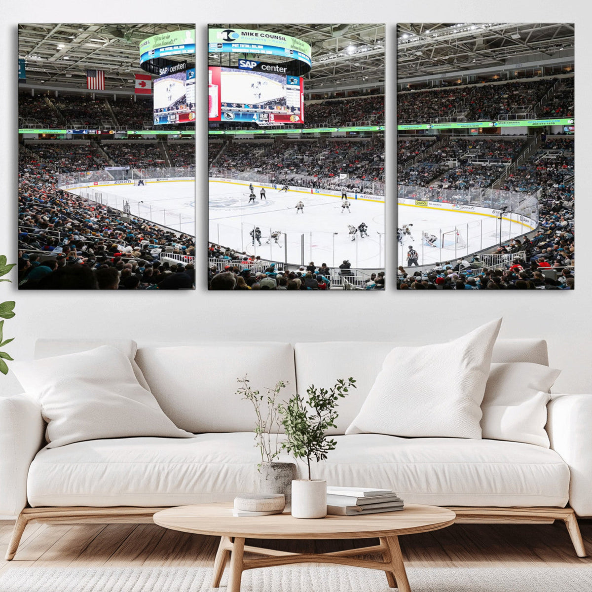 Sharks Arena Blackhawks Sharks Ice Hockey Stadium Wall Art