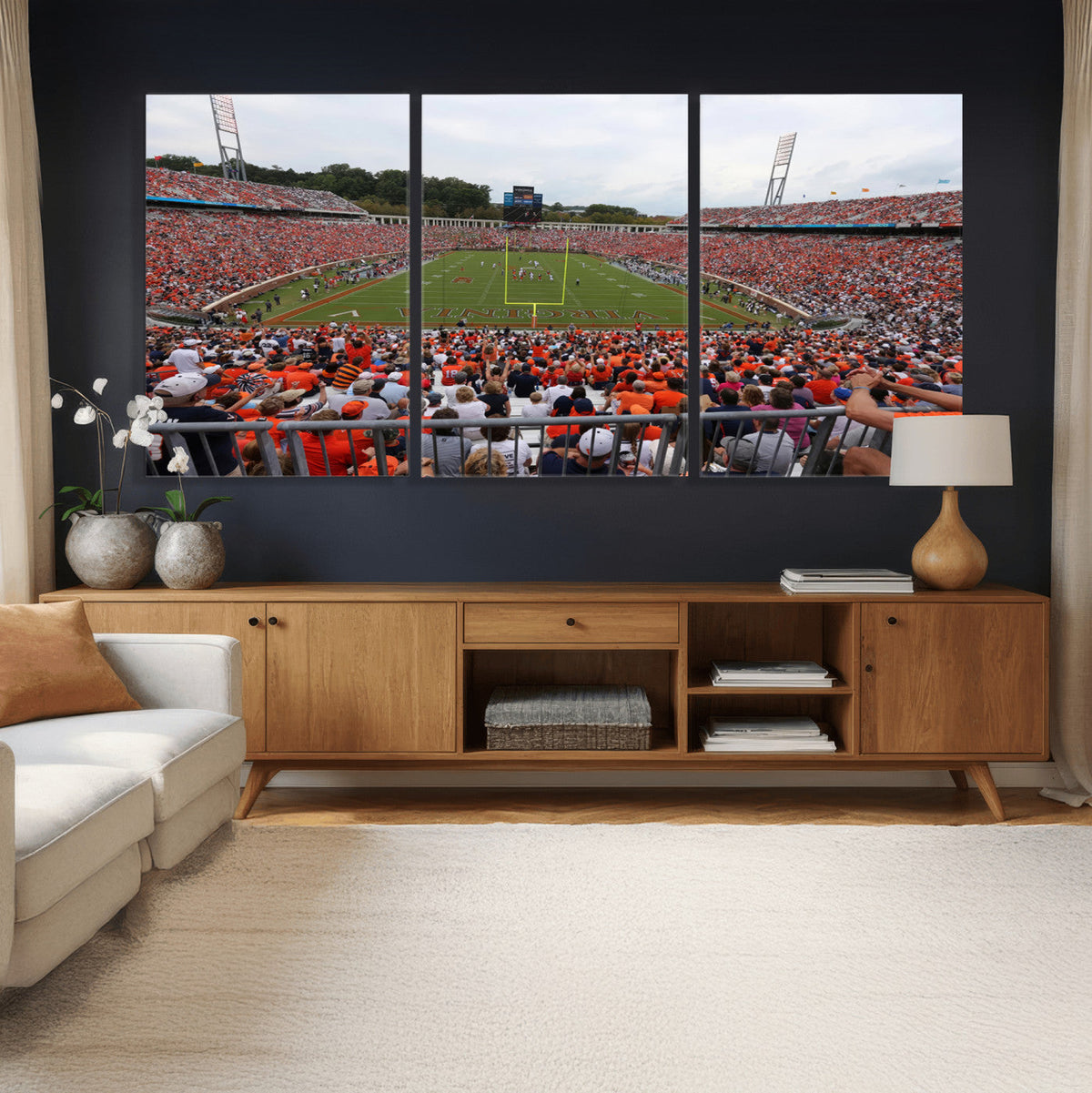 Virginia Cavaliers Football Team Print - Charlottesville Scott Stadium Print Wall Art Canvas