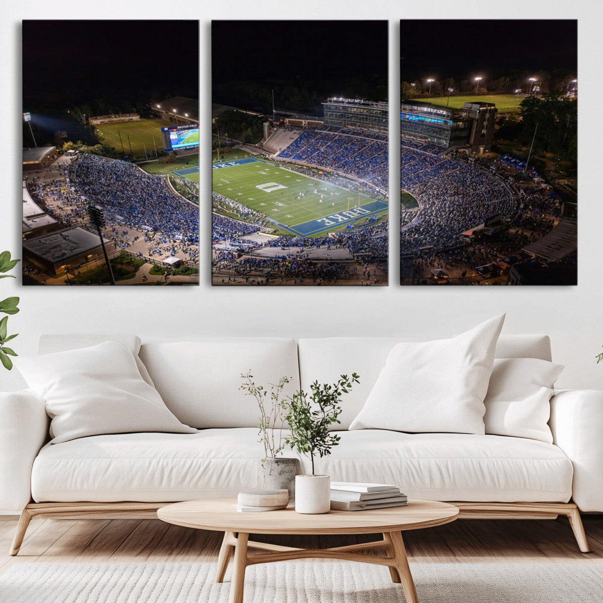 Duke University Blue Devils Football Print Canvas - Durham