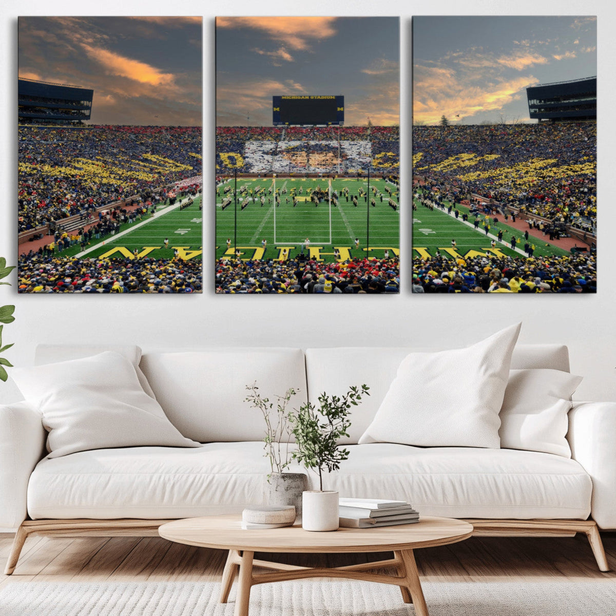 University of Michigan Wolverines Print Canvas, Football