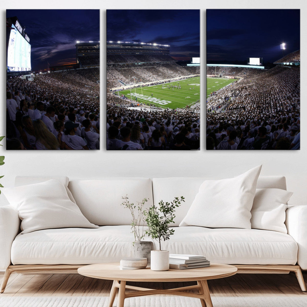 Michigan State Spartans Canvas, Framed Football Team Print -