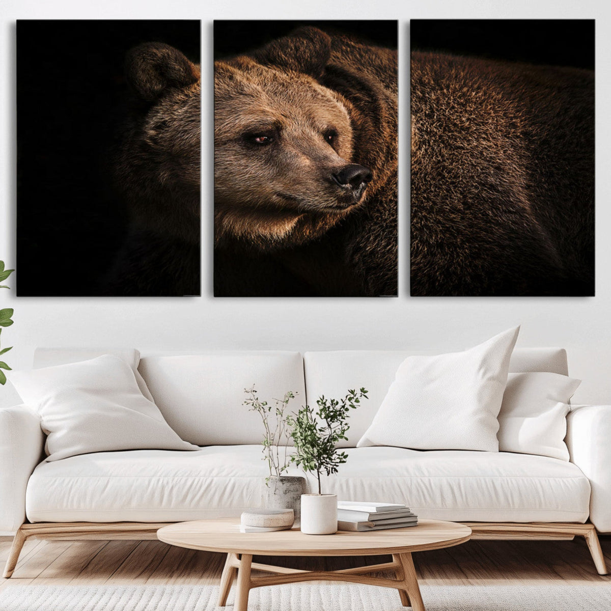 Wild Grizzly 399 Bear Canvas Wall Art Print, Bear Animal