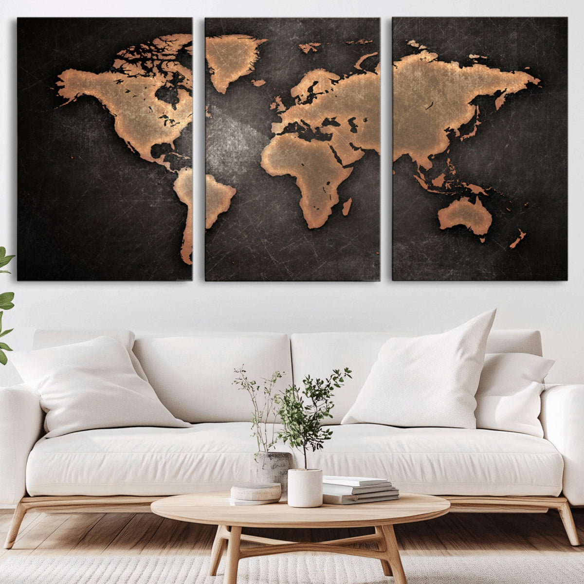 World Map Canvas Print – Framed Travel Map Wall Art for