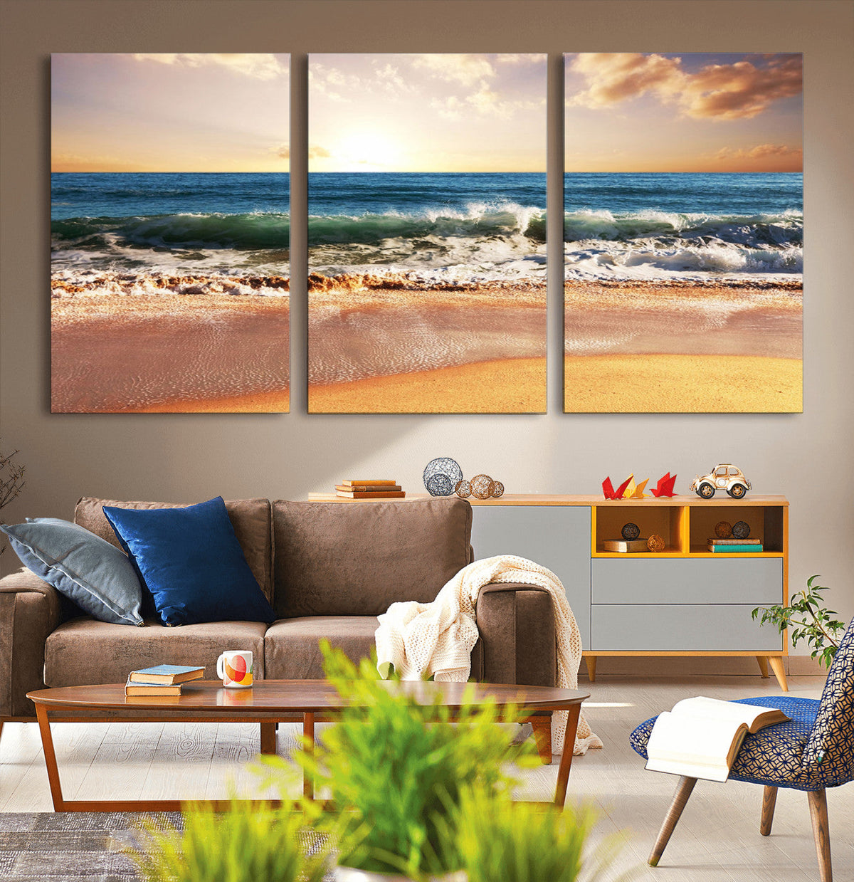 Serene Beach Path Canvas Art, Giclee Canvas Print with