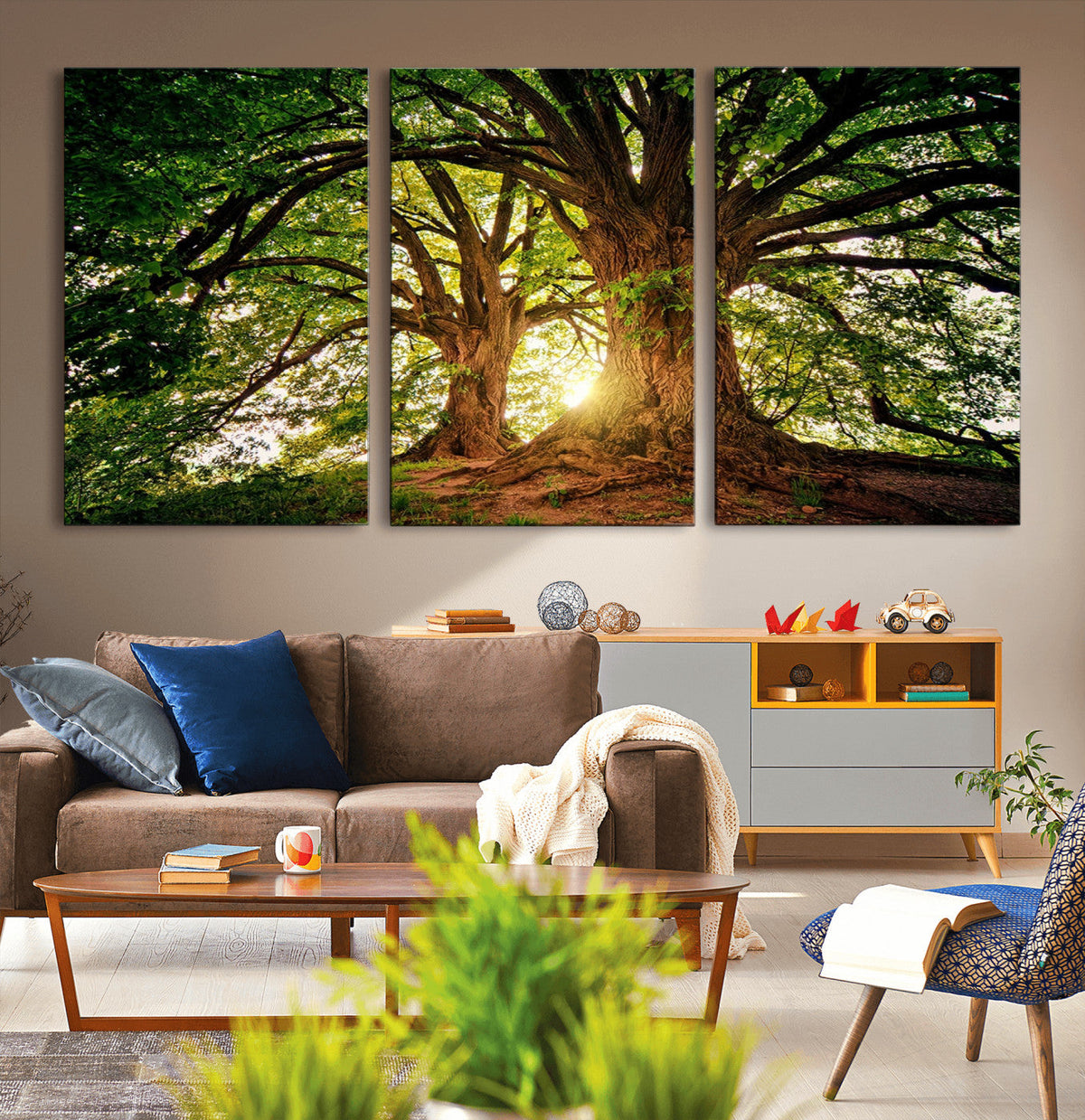 Majestic Ancient Tree Wall Art, NatureCanvas Print, Woodland