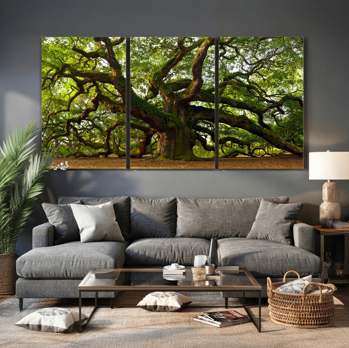 Angel Oak Tree Wall Art Canvas Print | Forest Tree Nature