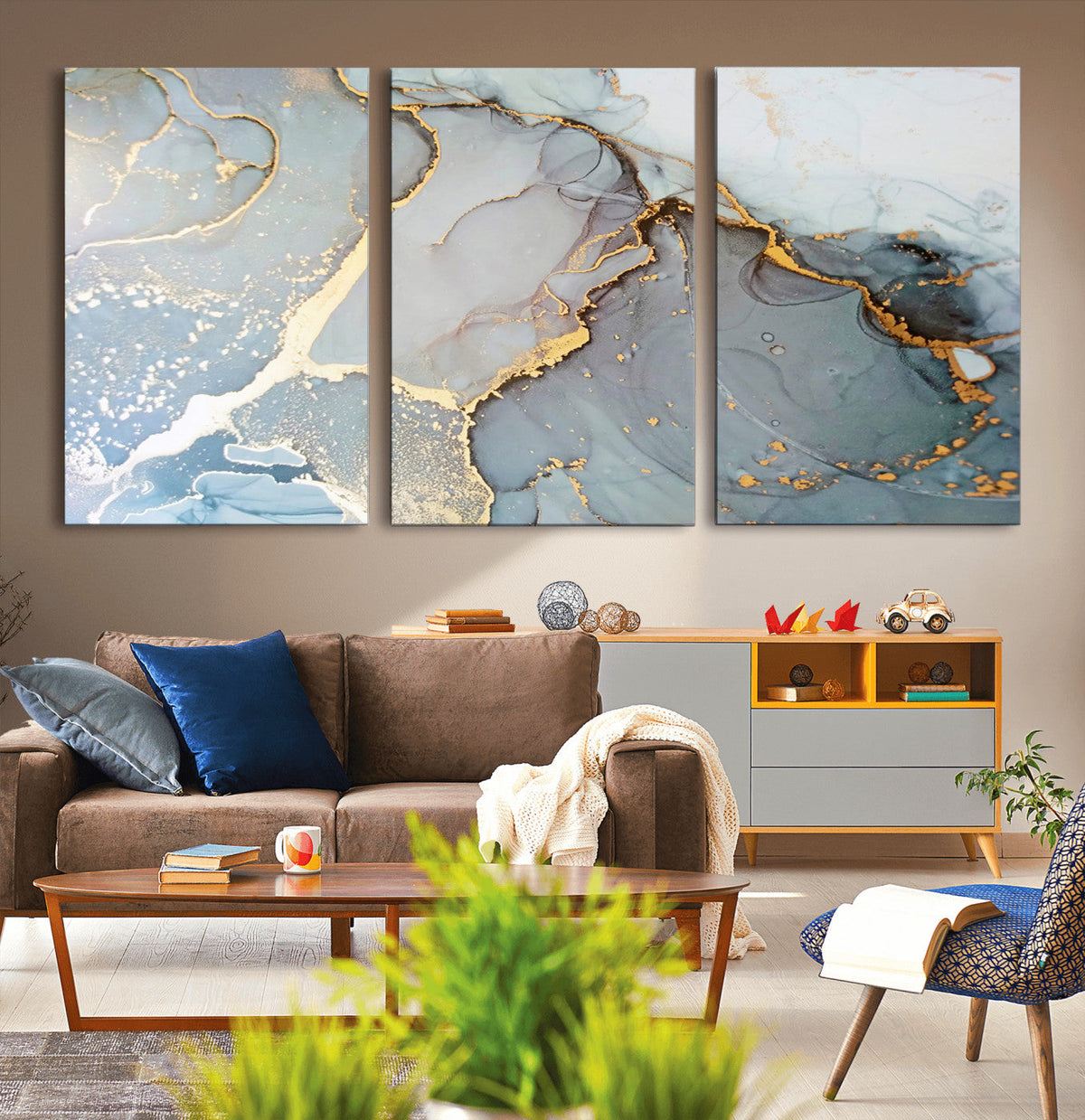 Large Abstract Marble Wall Art Canvas Print for Living Room