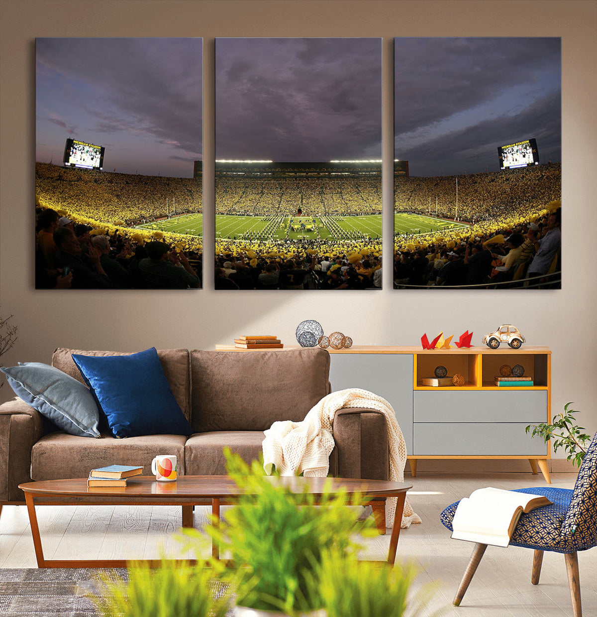 Michigan Wolverines Print - Michigan Stadium Wall Art Canvas